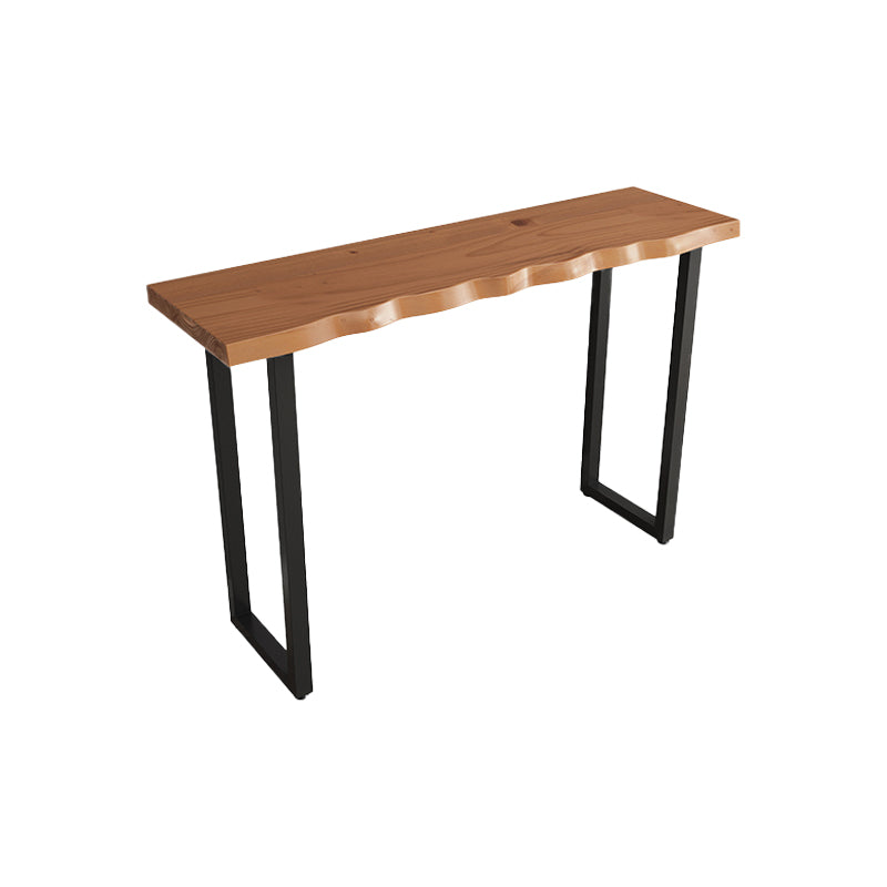 Solid Wood Brown Bar Height Pub Table Sled Modern Bar Height Cocktail Table