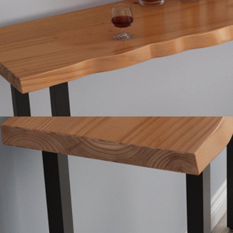 Solid Wood Brown Bar Height Pub Table Sled Modern Bar Height Cocktail Table