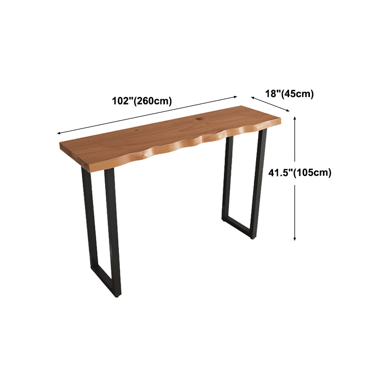 Solid Wood Brown Bar Height Pub Table Sled Modern Bar Height Cocktail Table
