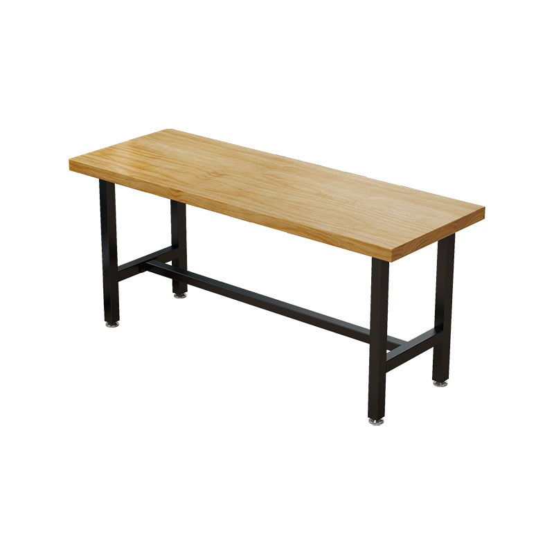 Cafe Modern Solid Wood Bistro Table Rectangle Footrest Trestle Pub Bar Table