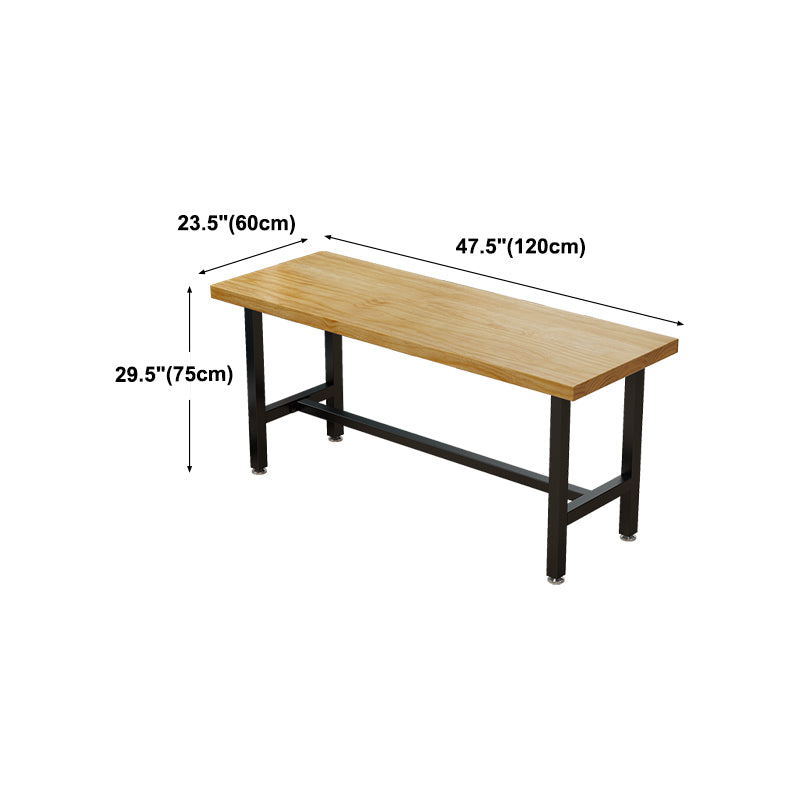 Cafe Modern Solid Wood Bistro Table Rectangle Footrest Trestle Pub Bar Table
