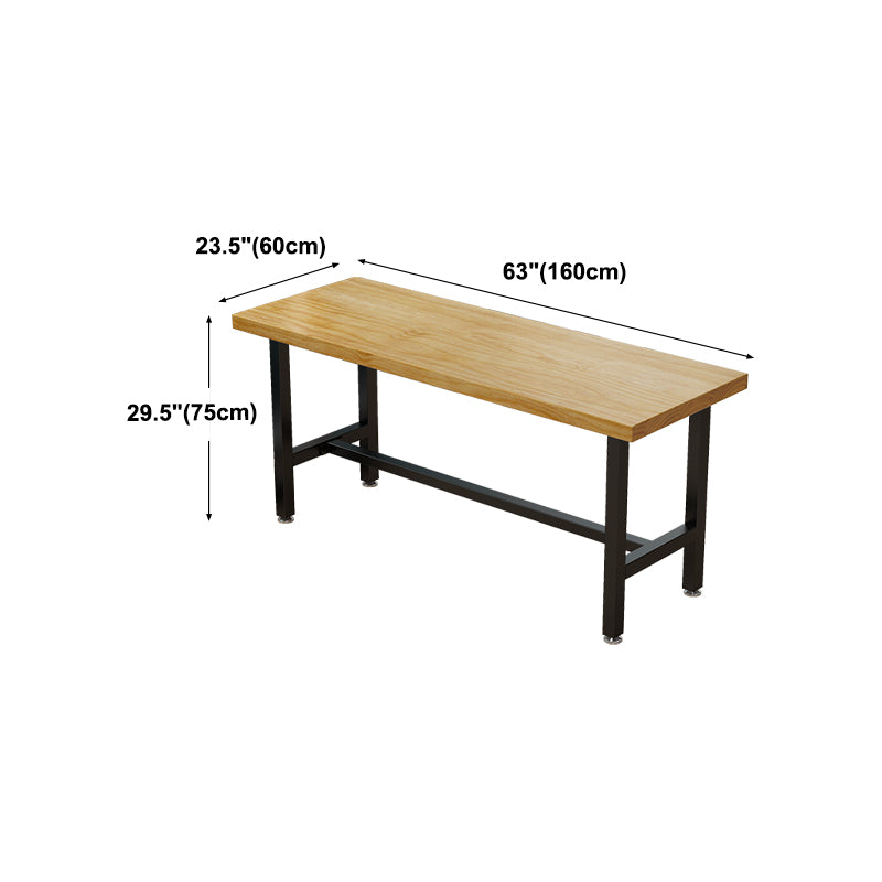 Cafe Modern Solid Wood Bistro Table Rectangle Footrest Trestle Pub Bar Table