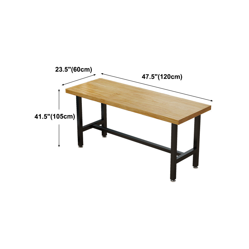 Cafe Modern Solid Wood Bistro Table Rectangle Footrest Trestle Pub Bar Table