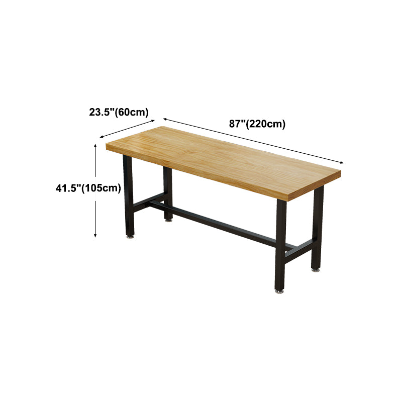 Cafe Modern Solid Wood Bistro Table Rectangle Footrest Trestle Pub Bar Table
