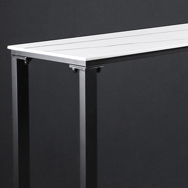 Evento de reposapiés rectángulo moderno y mesa de cóctel Mesa de bar de patio de pizarra negra