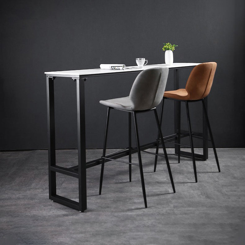 Evento de reposapiés rectángulo moderno y mesa de cóctel Mesa de bar de patio de pizarra negra