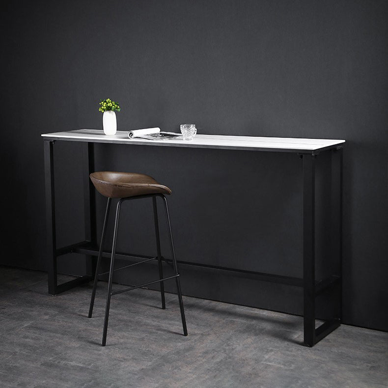 Evento de reposapiés rectángulo moderno y mesa de cóctel Mesa de bar de patio de pizarra negra