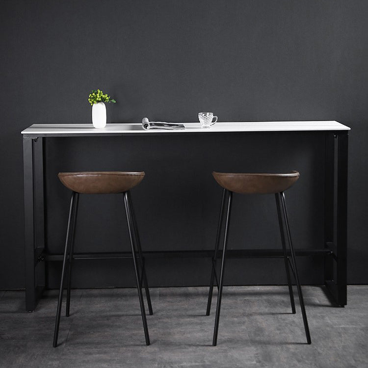 Evento de reposapiés rectángulo moderno y mesa de cóctel Mesa de bar de patio de pizarra negra