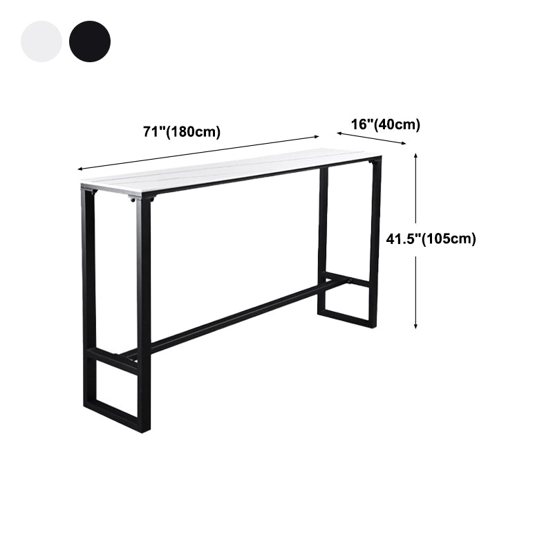 Evento de reposapiés rectángulo moderno y mesa de cóctel Mesa de bar de patio de pizarra negra