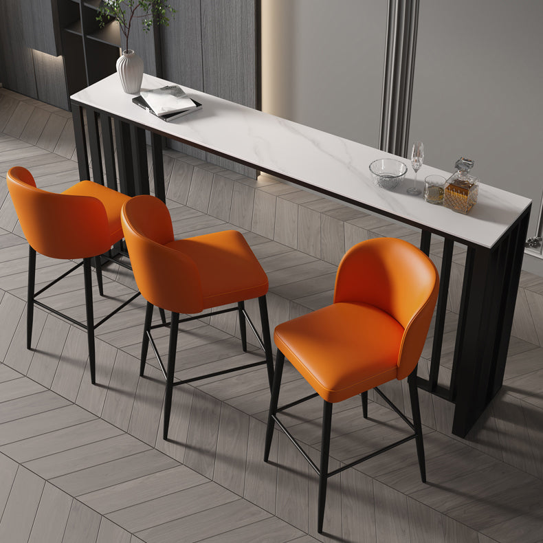 Double Pedestal Rectangle Hall/Pub Table Stone Modern Counter Height Table
