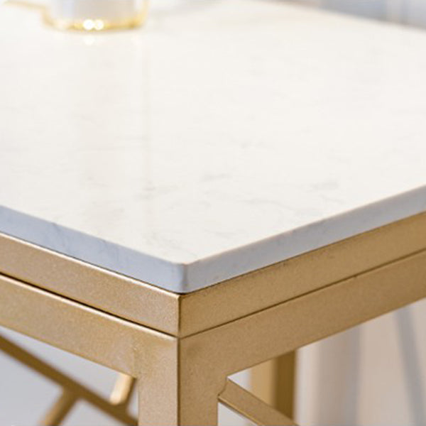 Modern Stone Double Pedestal Cocktail Bar Table Rectangle Storage Bistro Bar Desk