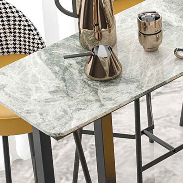 Sled Rectangle Stone Bar Stool Table Modern Indoor Fixed Table Patio Bar Table