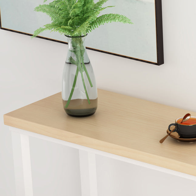 Modern Natural Bistro Bar Height Cocktail Table Rectangle Trestle Bistro Table