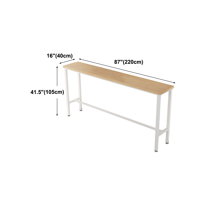 Modern Natural Bistro Bar Height Cocktail Table Rectangle Trestle Bistro Table