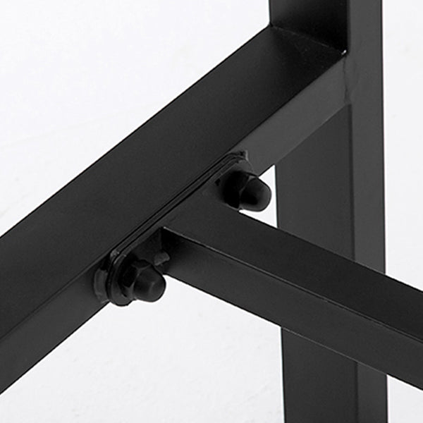 Contemporary Rectangle Bar Dining Table Wood Bar Height Table with Iron Base in Black