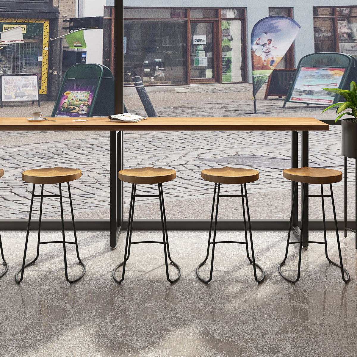 Modern Rectangle Bar Dining Table Wood Bar Height Cocktail Table 42-Inch Top