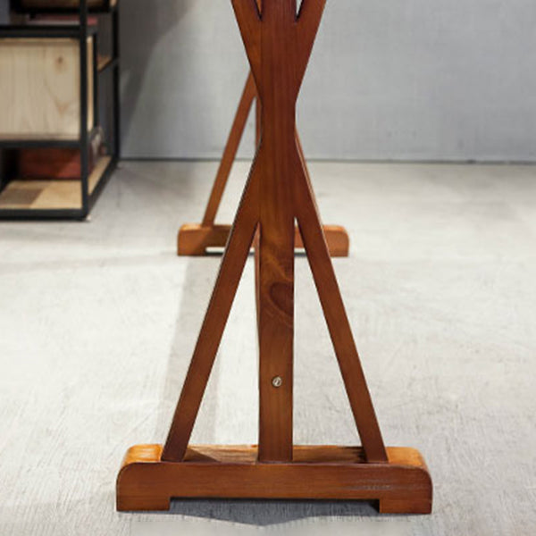 Modern Rectangle Bar Dining Table Wood Trestle Bar Height Cocktail Table 42-Inch Top