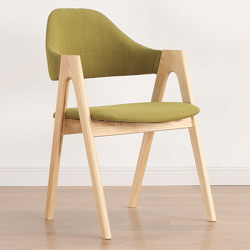 Sillas de comedor modernas Sillón tapizado con patas de madera (juego de 2)