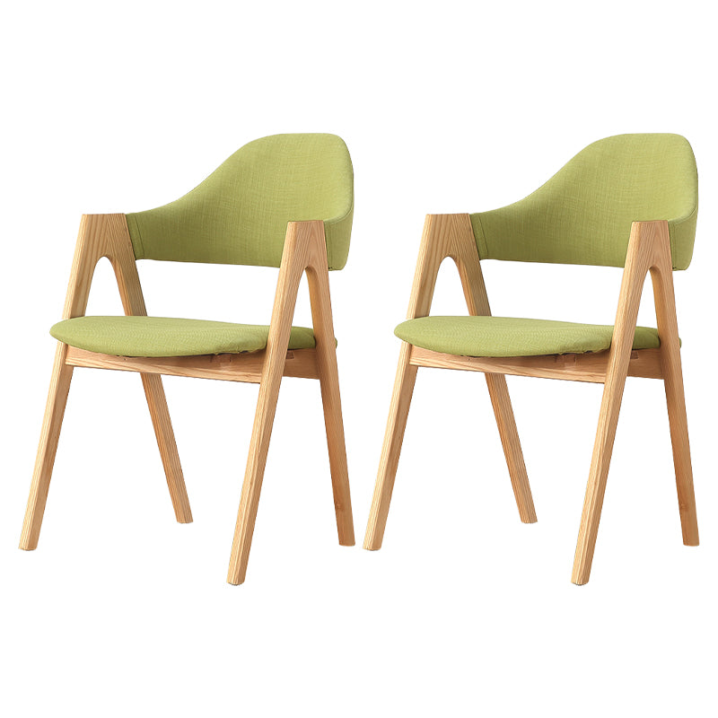 Sillas de comedor modernas Sillón tapizado con patas de madera (juego de 2)