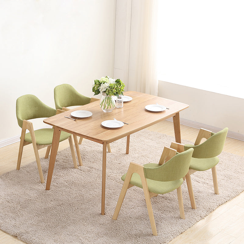 Sillas de comedor modernas Sillón tapizado con patas de madera (juego de 2)
