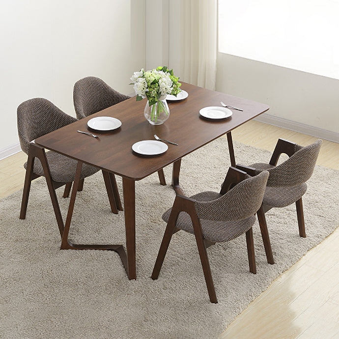 Sillas de comedor modernas Sillón tapizado con patas de madera (juego de 2)