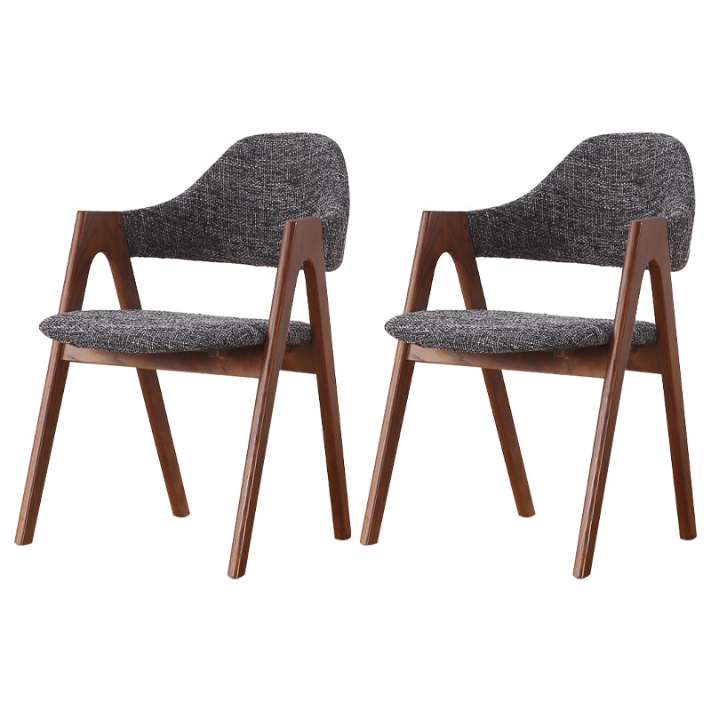 Sillas de comedor modernas Sillón tapizado con patas de madera (juego de 2)