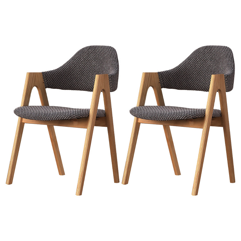 Sillas de comedor modernas Sillón tapizado con patas de madera (juego de 2)
