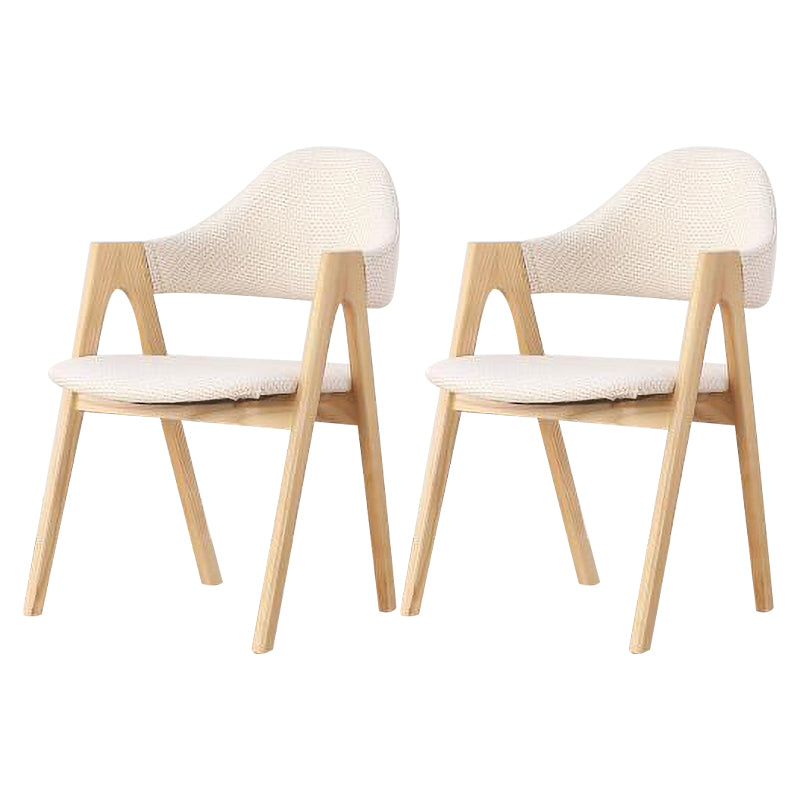 Sillas de comedor modernas Sillón tapizado con patas de madera (juego de 2)