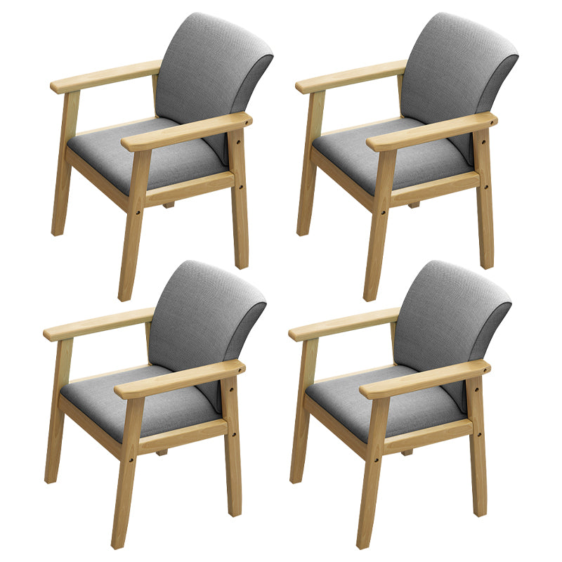 Silla de comedor sólida moderna, sillones laterales con patas de madera para cocina