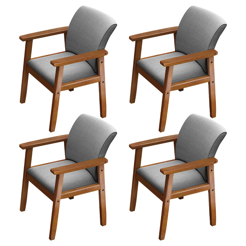 Silla de comedor sólida moderna, sillones laterales con patas de madera para cocina