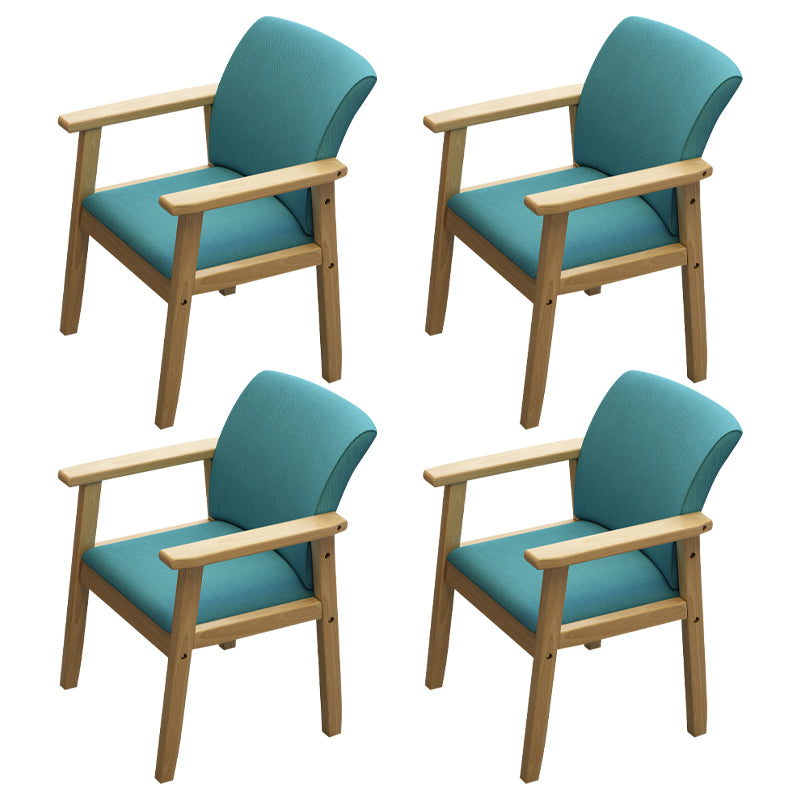 Silla de comedor sólida moderna, sillones laterales con patas de madera para cocina