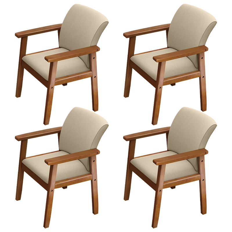Silla de comedor sólida moderna, sillones laterales con patas de madera para cocina