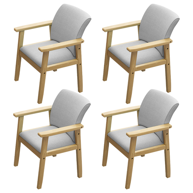 Silla de comedor sólida moderna, sillones laterales con patas de madera para cocina