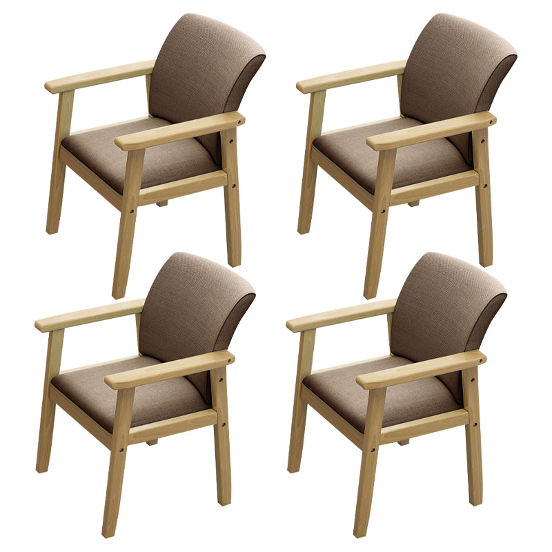 Silla de comedor sólida moderna, sillones laterales con patas de madera para cocina