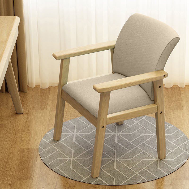 Silla de comedor sólida moderna, sillones laterales con patas de madera para cocina