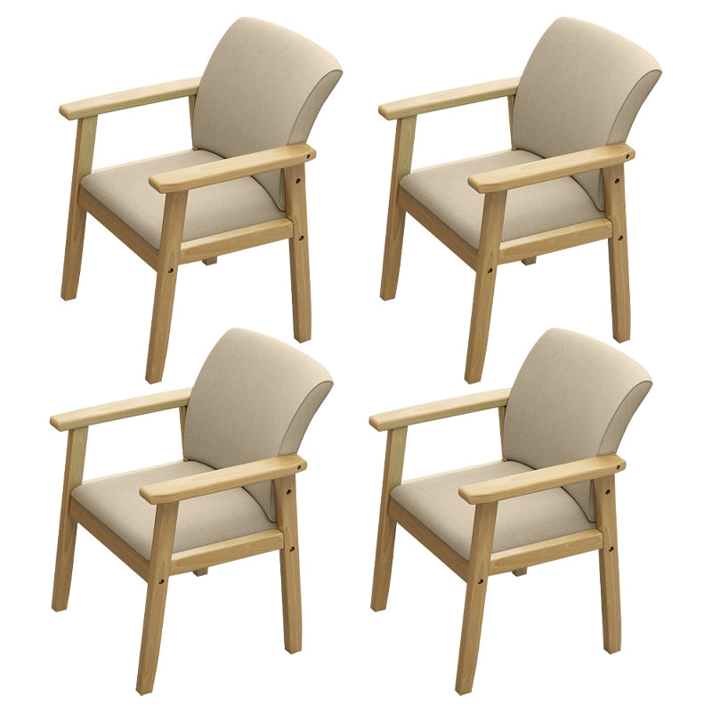 Silla de comedor sólida moderna, sillones laterales con patas de madera para cocina