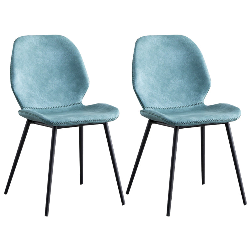 Sillas de comedor de cuero sin brazos con respaldo sólido de diseño industrial para cocina
