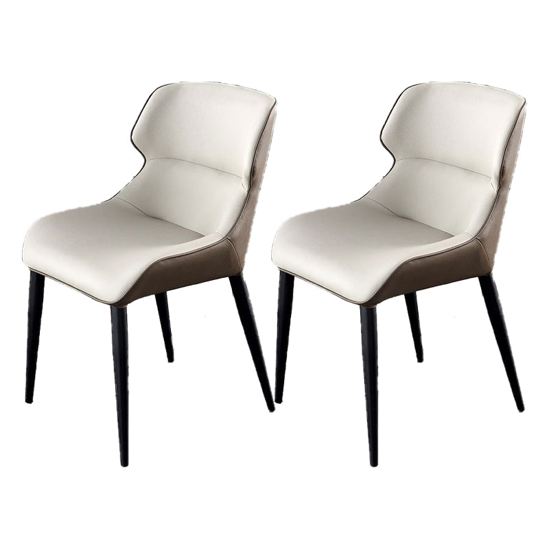 Silla lateral de cuero contemporánea para restaurante, acabado mate, silla de comedor con respaldo