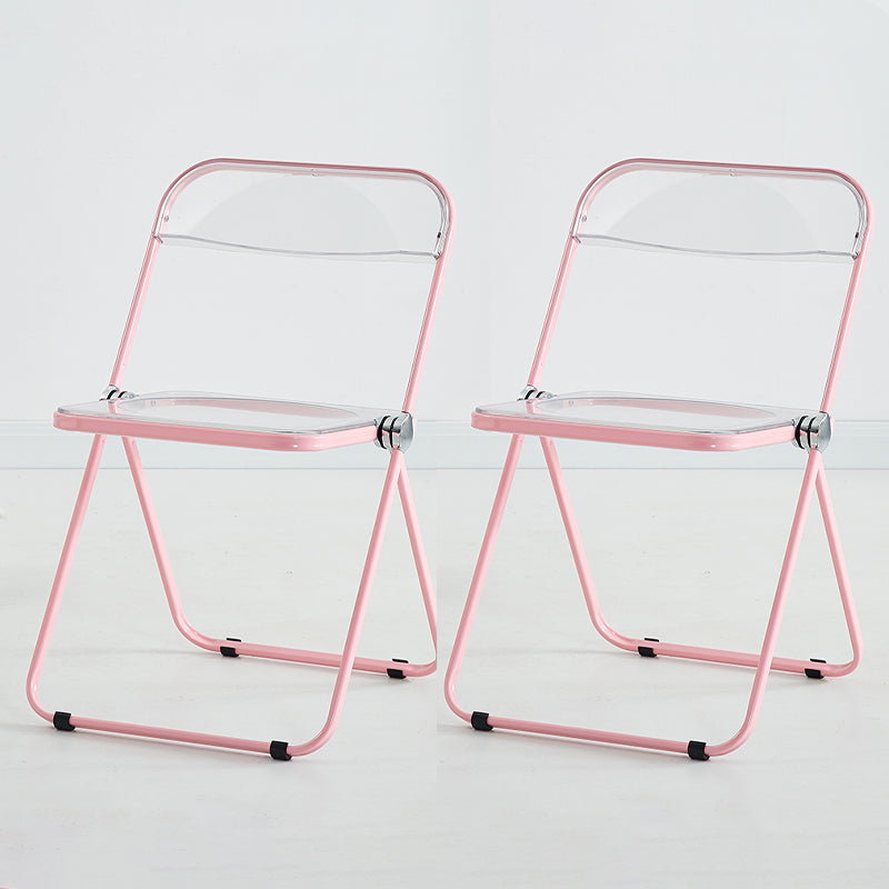 Silla de comedor moderna de metal, silla lateral plegable interior con respaldo abierto