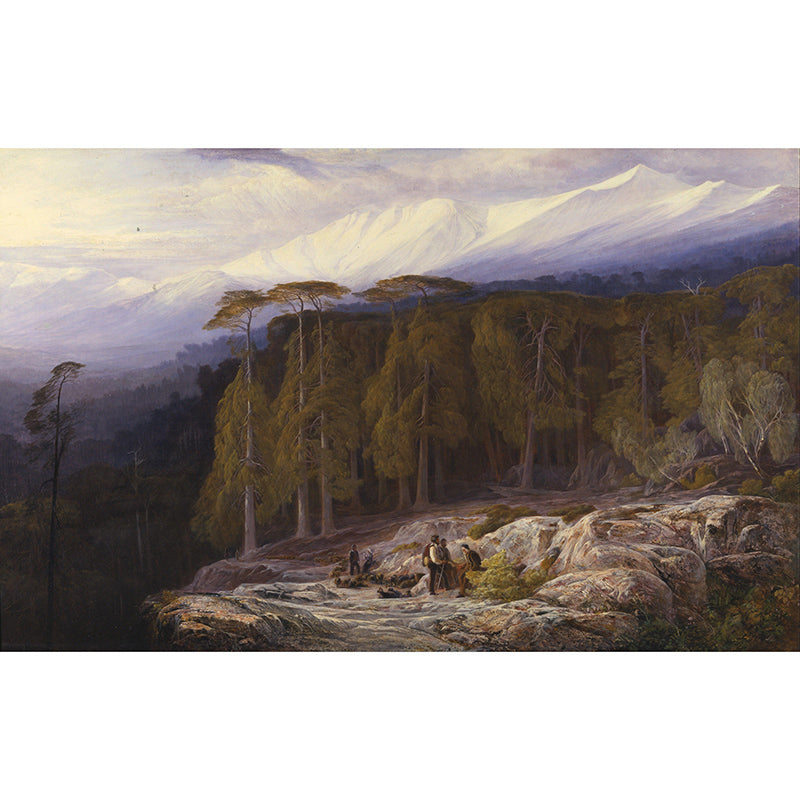 Forest Scene Illustration Painting Mural Decorative Eco-friendly for Living Room