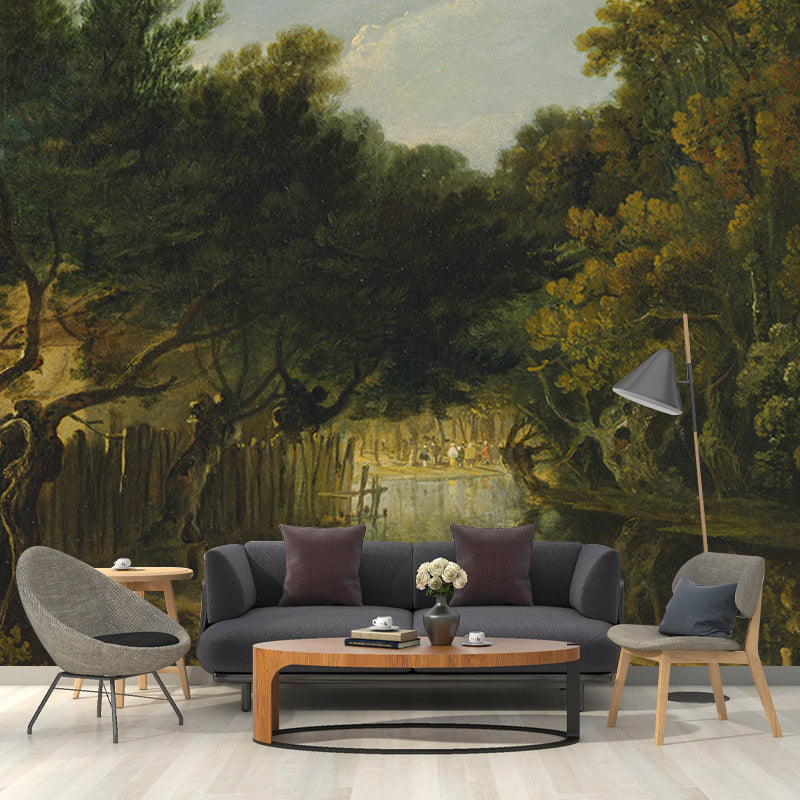 Deer Animal Wild Life Illustration Painting Mural Decorative Eco-friendly for Bedroom