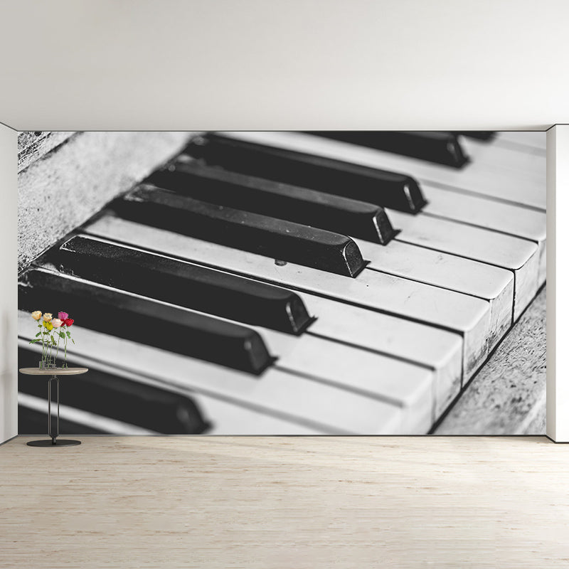 Piano Key Horizontal Photography Mural Decorative Eco-friendly for Bedroom