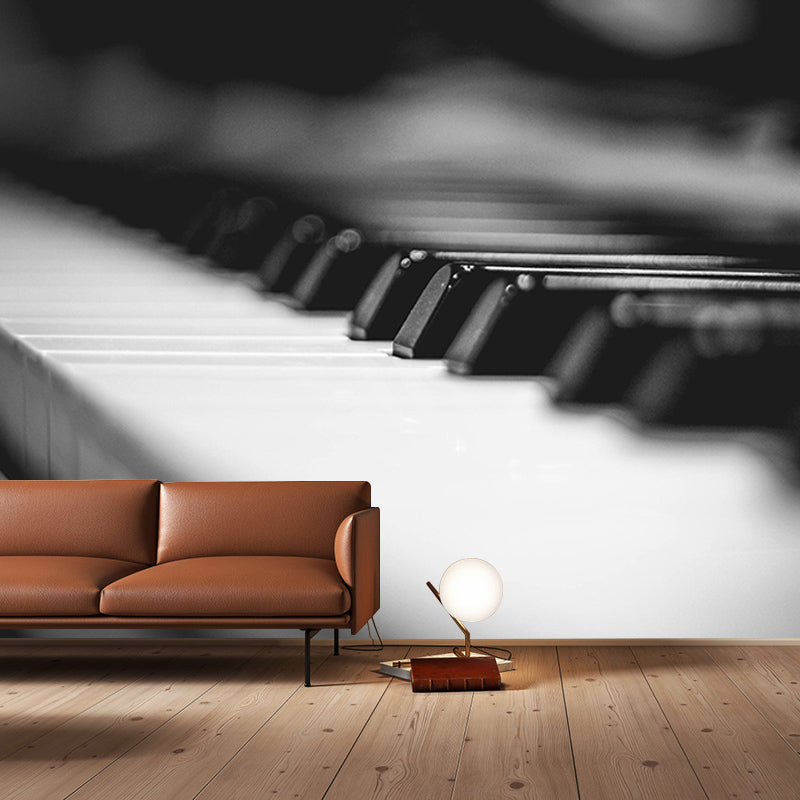 Piano Key Horizontal Photography Mural Decorative Eco-friendly for Bedroom
