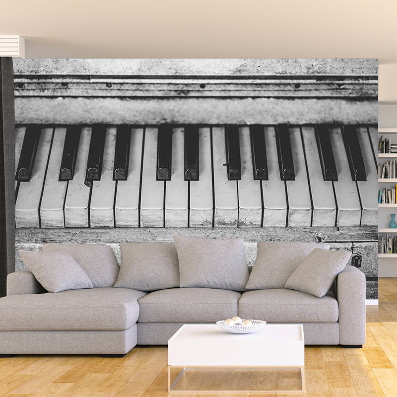 Piano Key Horizontal Photography Mural Decorative Eco-friendly for Bedroom