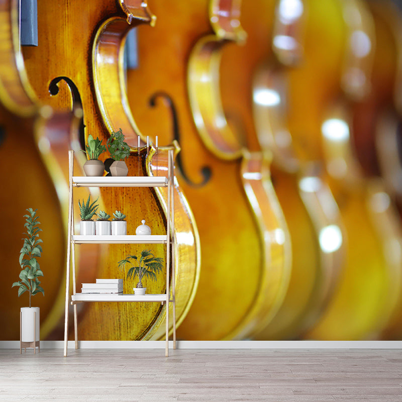 Guitar Violin Horizontal Photography Mural Decorative Eco-friendly for Dancing Room