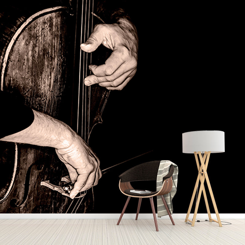 Violin Music Horizontal Photography Guitar Mural Decorative Eco-friendly for Bedroom