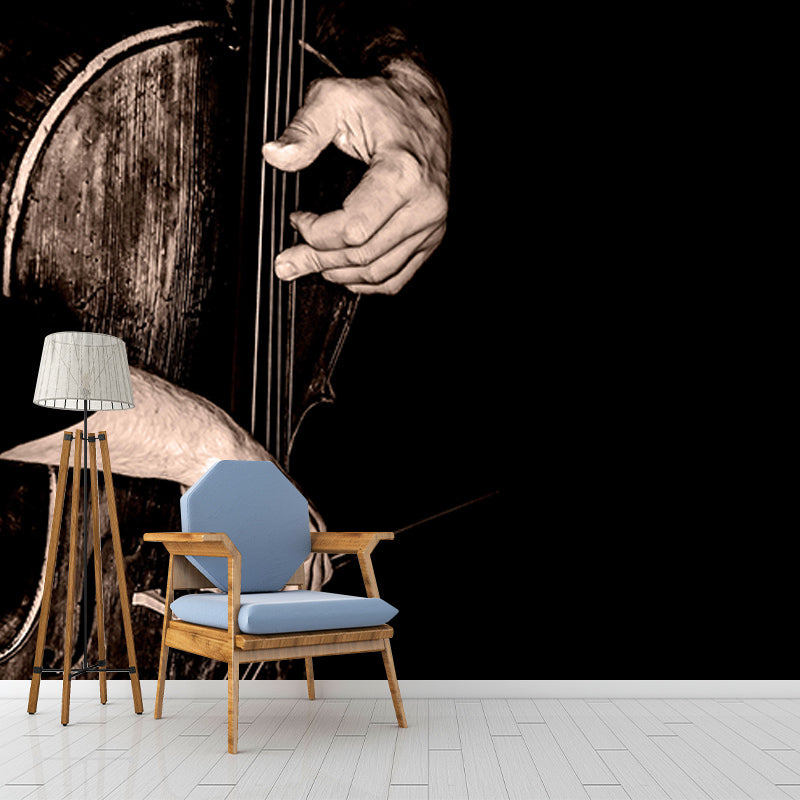 Violin Music Horizontal Photography Guitar Mural Decorative Eco-friendly for Bedroom
