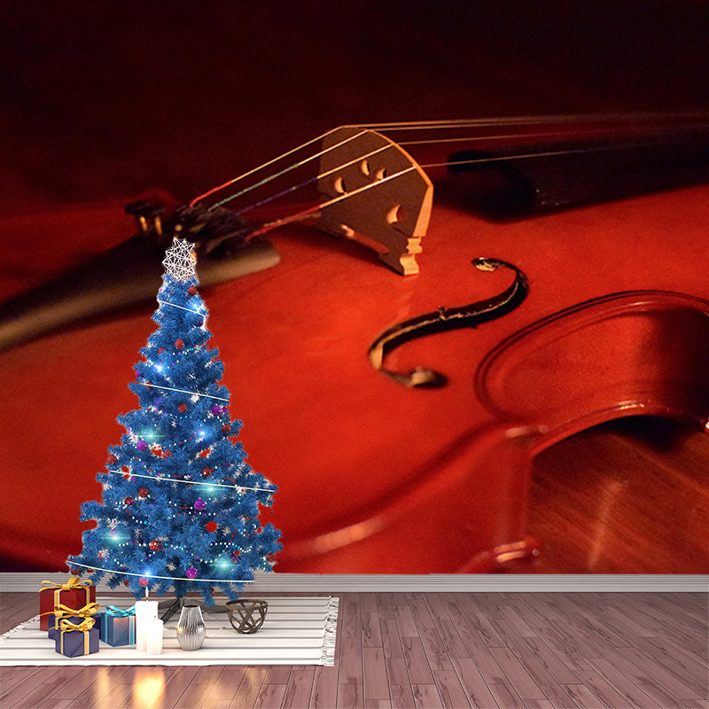 Violin Key Horizontal Photography Guitar Mural Decorative Eco-friendly for Room
