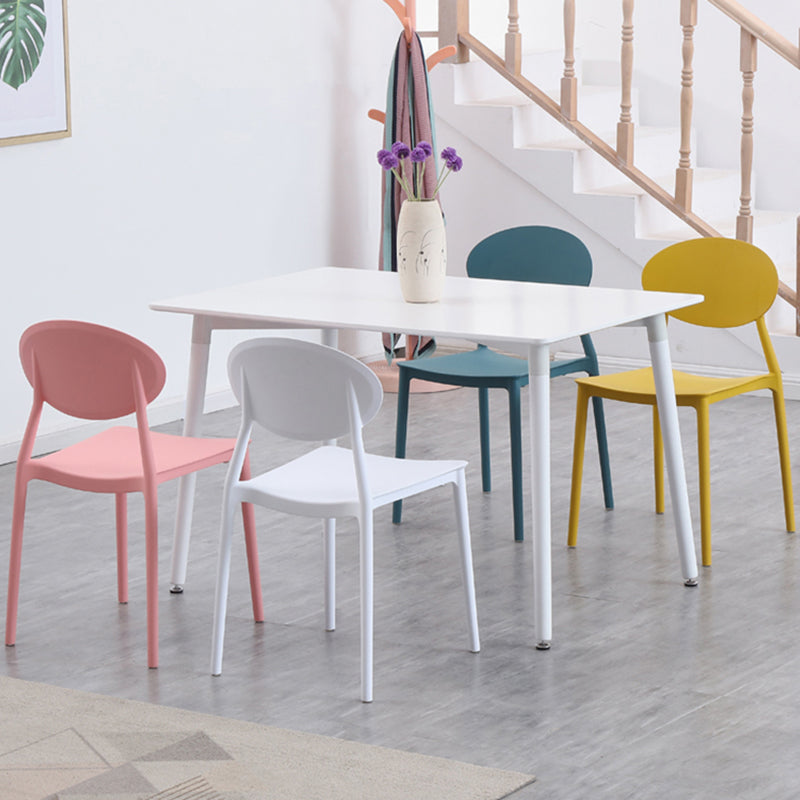 Industrial Style Dining Table 4 Legs Dining Table with Solid Wood Base for Home Use