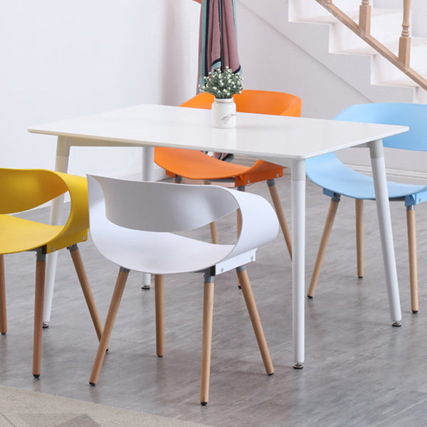 Industrial Style Dining Table 4 Legs Dining Table with Solid Wood Base for Home Use